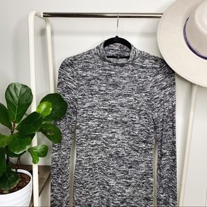 Express • Gray Patterned Mock Neck Sweater Dress